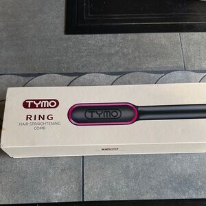 TYMO Ring Hair Straightening Comb - Black and Pink
